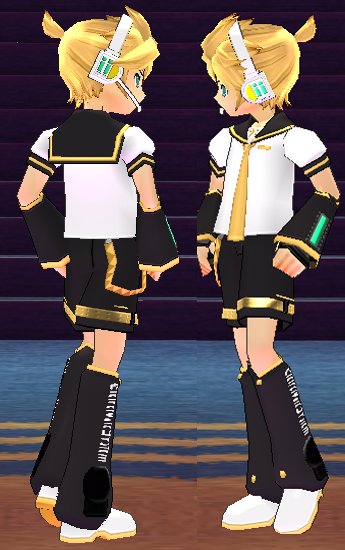 Equipped Kagamine Len Set viewed from the side