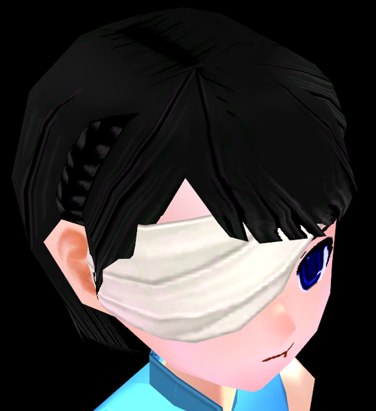 Equipped One-eyed Face Bandage (Face Accessory Slot Exclusive) viewed from an angle