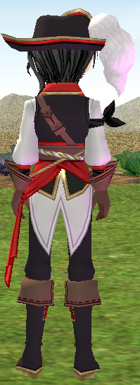 Equipped Male Dashing Pirate Set viewed from the back