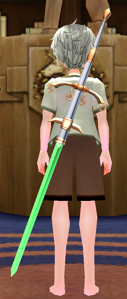 Dustin Silver Knight Sword (Green Blade) Sheathed.png