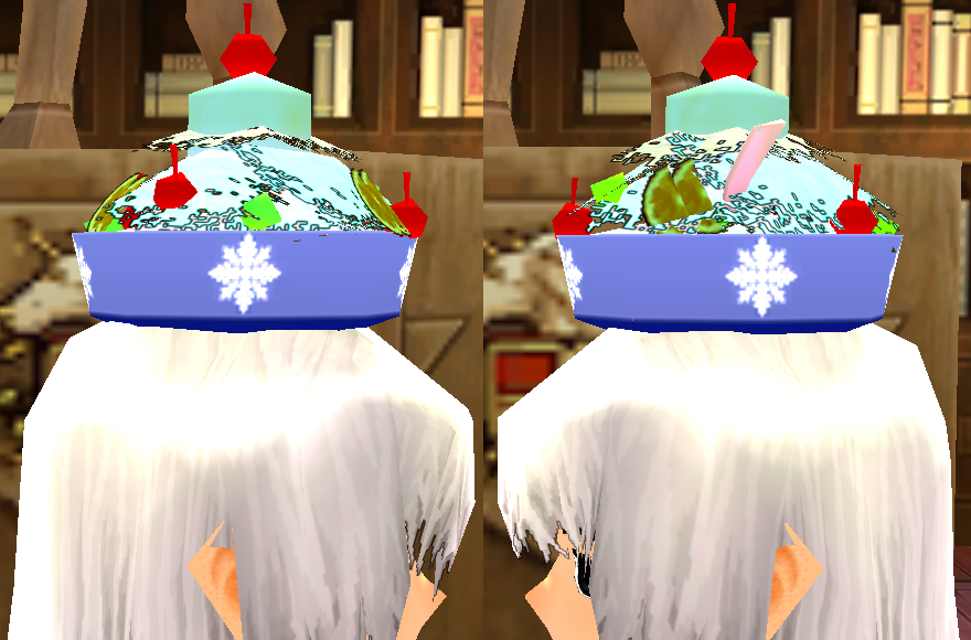 Equipped Shaved Ice Bowl Hat viewed from the side