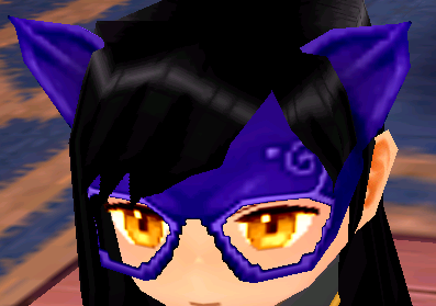 Equipped Siren's Cat Mask viewed from an angle