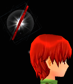 Equipped Red Forest Aura Halo viewed from the side
