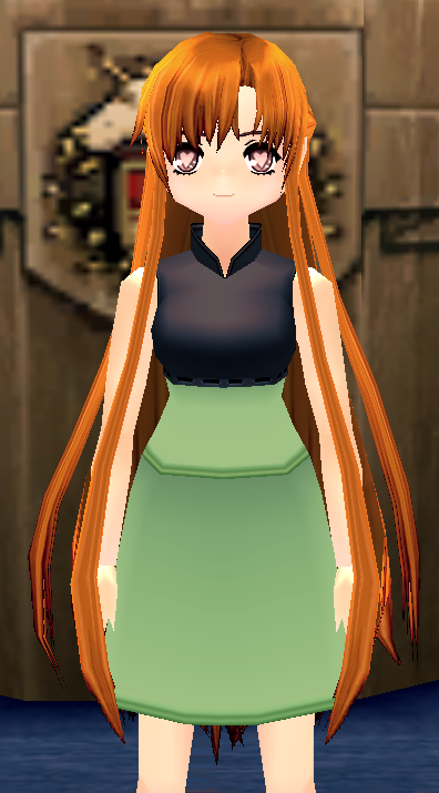 Equipped Asuna ALO Wig (Orange Hair White Lace) viewed from the front