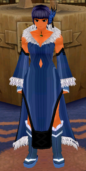 Equipped Fur-trimmed Dress viewed from the front