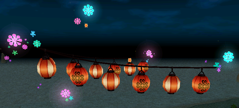 How Homestead Matsuri Lanterns appears at night