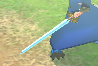 Equipped Leminia's Holy Moon Sword