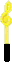 Icon of Music Note Glow Stick (Yellow)