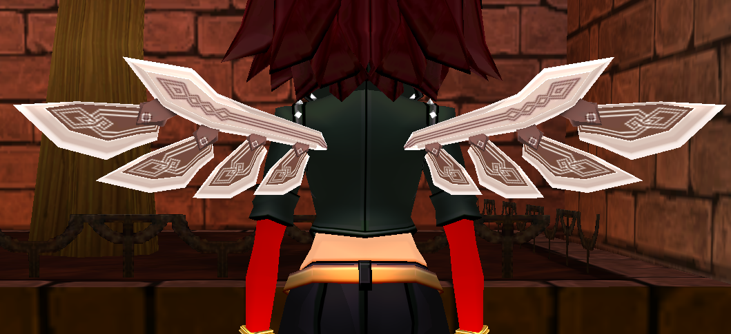Equipped Female Sword Spirit Wings viewed from the back