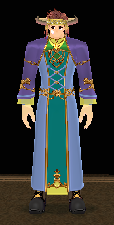 Equipped Serpent's Eye Geas Robe (M) viewed from the front