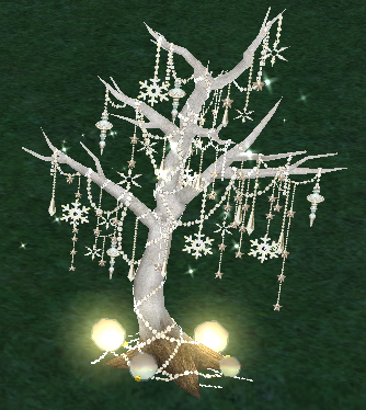 How Homestead Twinkling Snowflake Tree appears at night