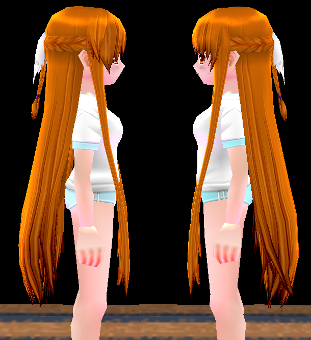Equipped Asuna ALO Wig (Orange Hair, White Lace) viewed from the side