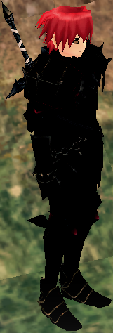 Equipped Black Dragon Knight's Armor (NPC only) viewed from an angle