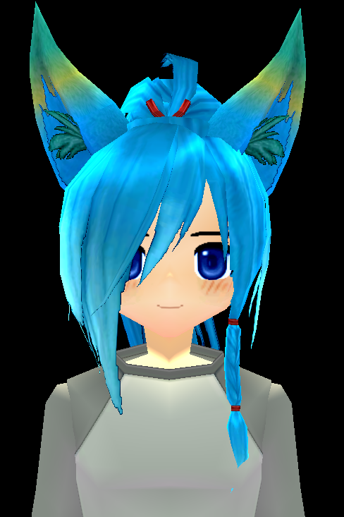 Equipped Kitsune Ninja Hagi Wig viewed from the front