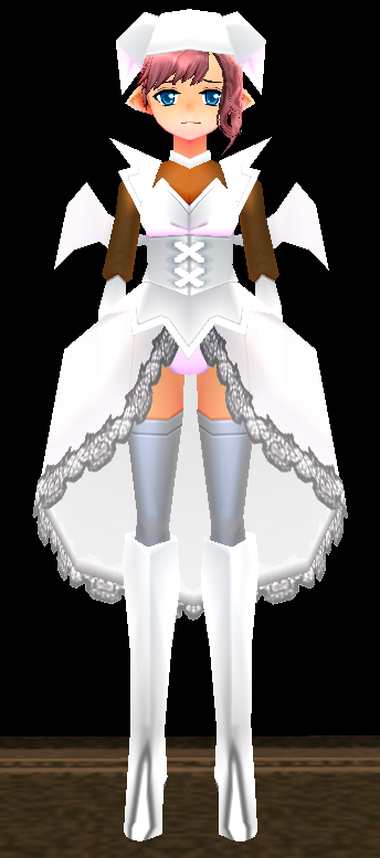 Equipped White Succubus Set viewed from the front