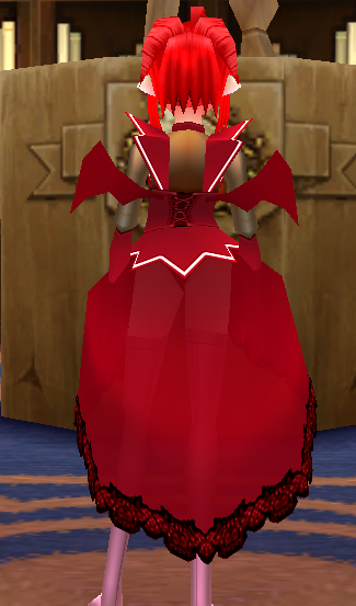 Equipped Red Succubus Outfit viewed from the back