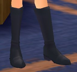 Equipped Lily's Magic Knight Officer Boots (F) viewed from an angle