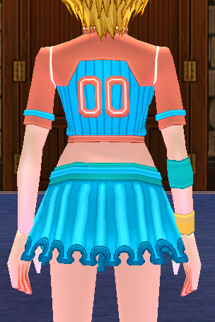 Equipped Cheerleader Outfit viewed from the back