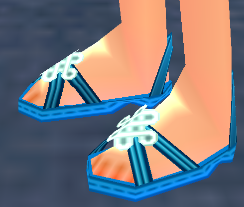 Equipped Bright Elven Summer Sandals (F) viewed from an angle