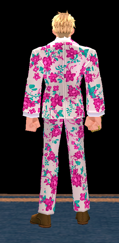 Equipped GiantMale Floral Regalia Set viewed from the back