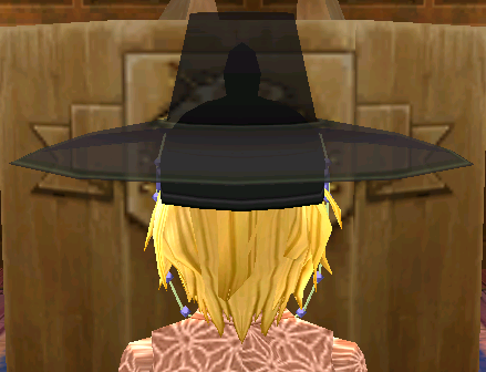 Equipped Elegant Hanbok Hat viewed from the back