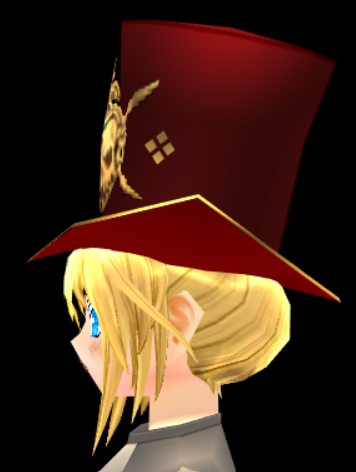 Equipped Halloween Vampire Hat viewed from the side