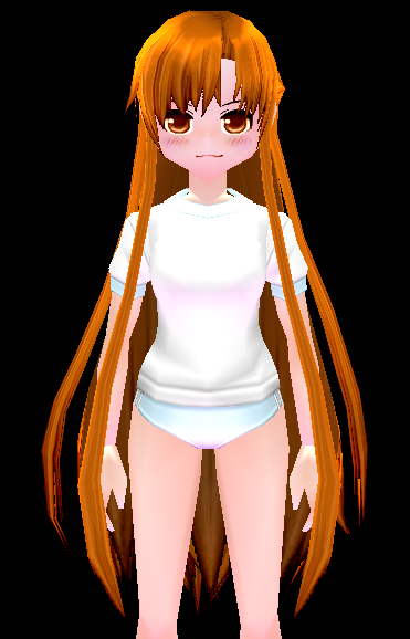 Equipped Asuna ALO Wig (Orange Hair, White Lace) viewed from the front