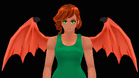 Equipped Carnelian Demon Wings viewed from the front