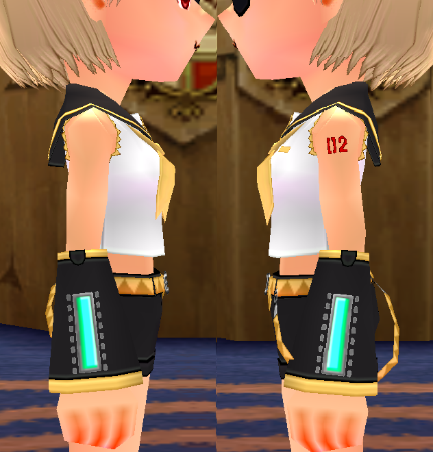 Equipped Kagamine Rin Outfit viewed from the side