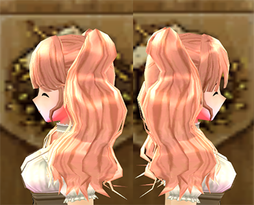 Equipped Raspberry Twin Tail Wig (F) viewed from the side
