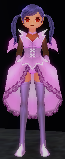 Equipped Pink Succubus Outfit viewed from the front
