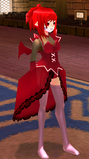 Equipped Red Succubus Outfit viewed from an angle