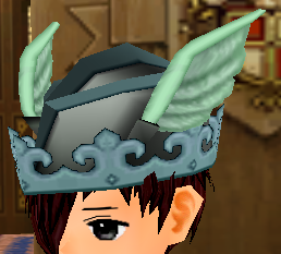 Equipped Winged Helm viewed from an angle