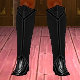 Equipped Giant Spika Silver Plate Boots (Black) viewed from the front