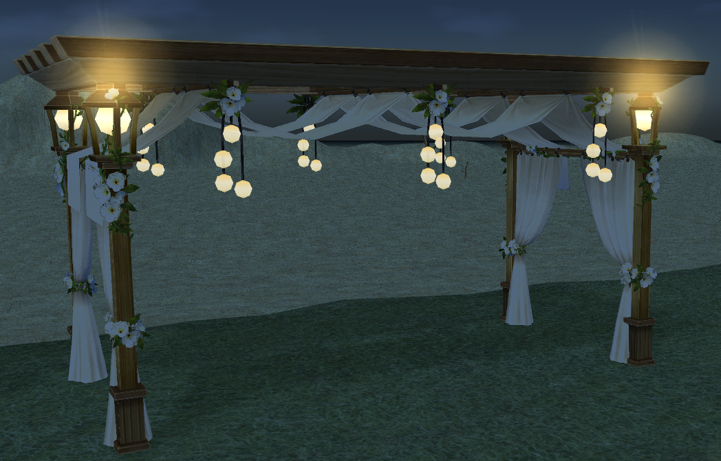 How Homestead Pergola appears at night