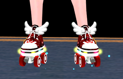 Equipped Shooting Star Roller Skates viewed from the front