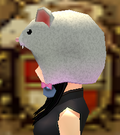 Equipped Mouse Hat viewed from the side
