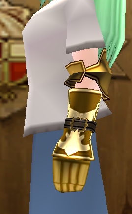 Equipped Royal Knight Gauntlet viewed from the side