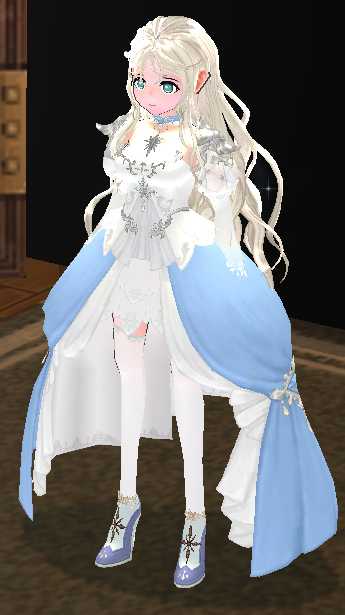 Equipped Female Iceborn Noble Set viewed from an angle