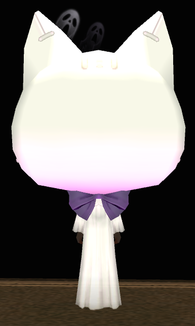 Equipped Male Magicked Chibi Ghost Cat Robe viewed from the back