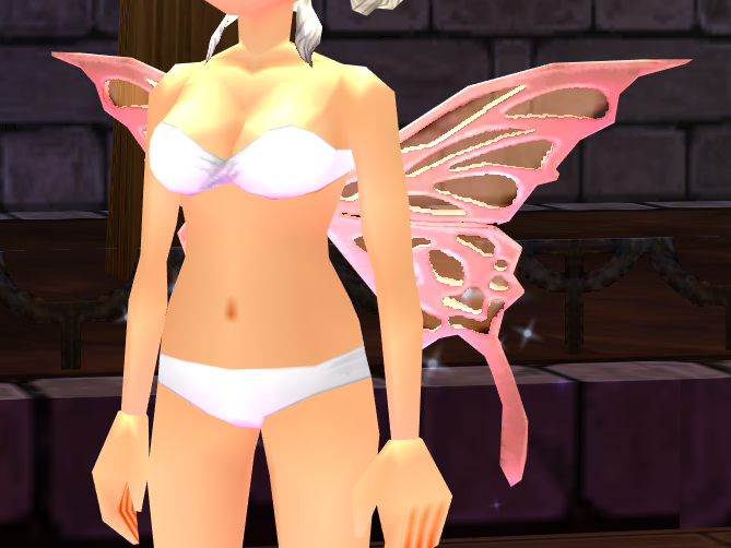 Equipped Pink Cutiefly Wings viewed from an angle