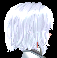 Equipped Snowy Crystal Wig and Hairpiece (F) viewed from the side