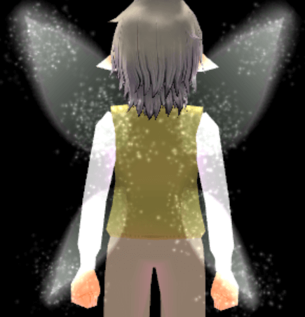 Equipped Pure White Sprite Wings viewed from the back
