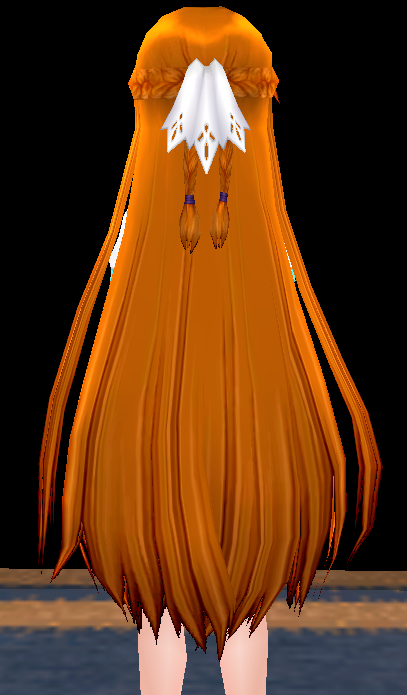 Equipped Asuna ALO Wig (Orange Hair, White Lace) viewed from the back