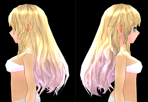 Equipped Cosmic Princess Wig (F) viewed from the side