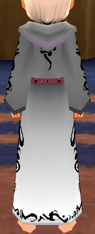 Equipped Female Anti-Fomor Robe (Dyeable) viewed from the back with the hood down
