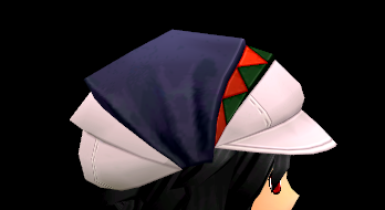 Equipped Troupe Member Hat viewed from the side
