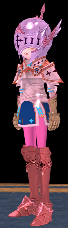 Equipped Female Saint Guardian's Leather Set viewed from an angle