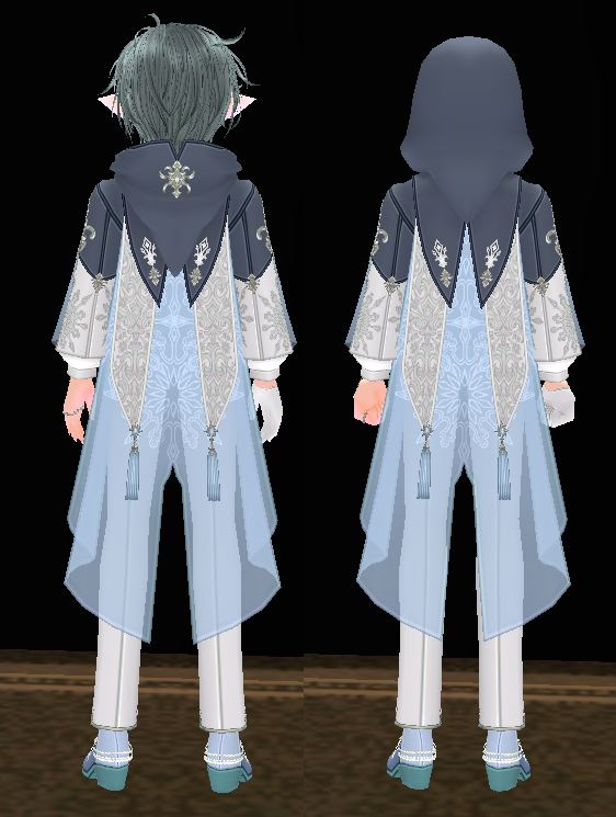 Equipped Male Iceborn Noble Set viewed from the back