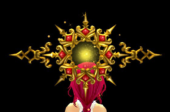 Equipped Gold Noblesse Deity Halo viewed from the back